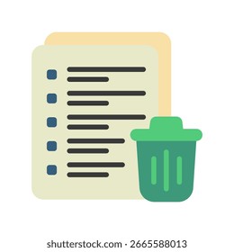 Borrar de color plano mini icono de ilustración. Uso Para El Concepto Moderno, Impresión, Ui, Ux Kit, Web Y Desarrollo De App. Vector Relacionado Con La Oficina, La Educación, El Examen Y Más