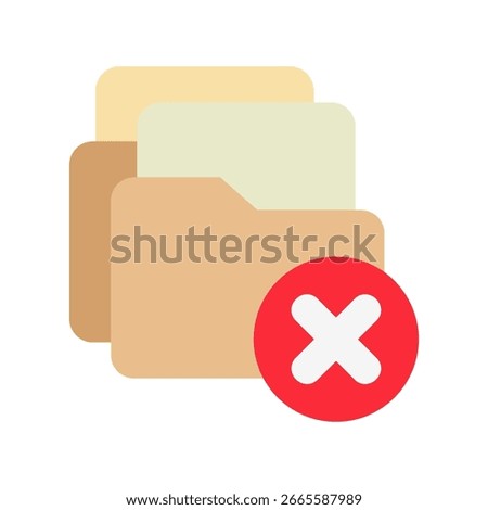 Delete Flat Color Mini Illustration Icon. Use For Modern Concept, Print, Ui, Ux Kit, Web And App Development. Vector Related To Office, Education, Examination And More