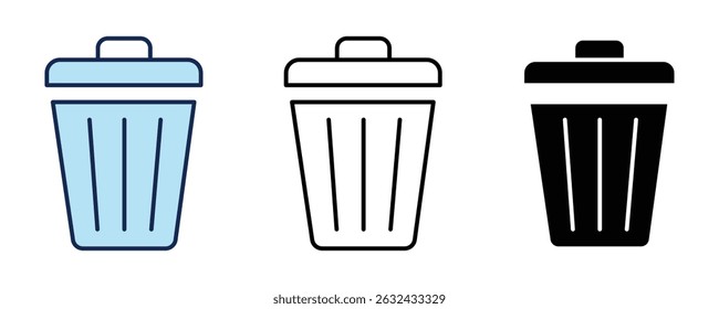 Delete flat icon. Trash bin line icon. an, garbage, basket, rubbish, recycle, waste vector isolated on white background