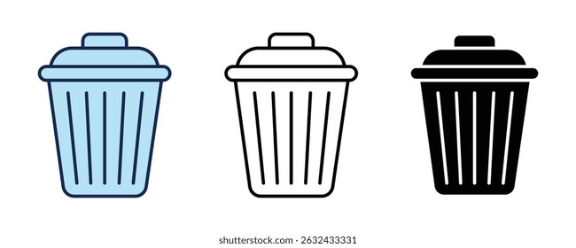 Delete flat icon. Trash bin line icon. an, garbage, basket, rubbish, recycle, waste vector isolated on white background