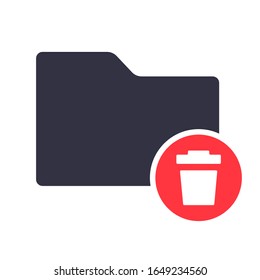 Delete folder color line icon. Remove folder vector outline colorful sign. EPS 10