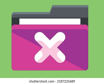 delete folder concept flat icon