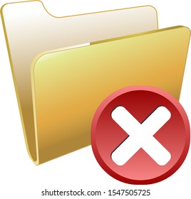 Delete folder for documents. Vector icon.