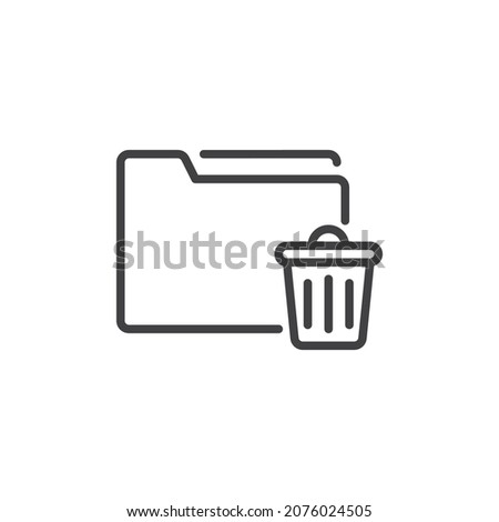 Delete folder file line icon. linear style sign for mobile concept and web design. Document folder remove outline vector icon. Symbol, logo illustration. Vector graphics