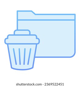 Delete folder flat icon. Remove folder to basket blue icons in trendy flat style. Folder with bin gradient style design, designed for web and app. Eps 10