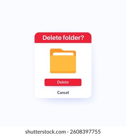 Delete folder form, vector design