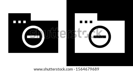 Delete Folder. Glyph Icon in White and Black Version.