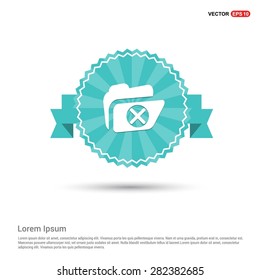 Delete Folder Icon - abstract logo type icon - Retro vintage badge and label turquoise background. Vector illustration