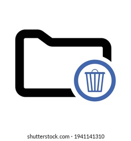 delete folder icon design vector graphic