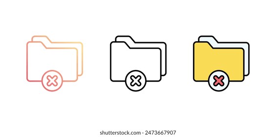 Delete Folder icon design with white background stock illustration