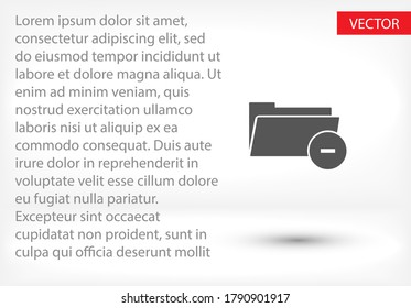 Delete folder. folder icon. EPS 10 vector file. Flat design