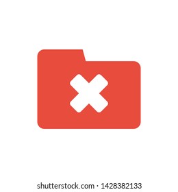 
Delete folder icon flat style 