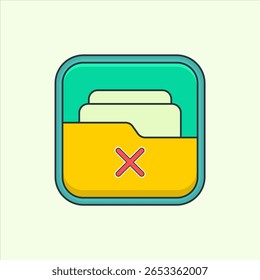 ícone Excluir pasta. ícone relacionado aos elementos de design. adequado para site, aplicativo, interfaces do usuário, elemento, imprimível etc. estilo de ícone plano. design de vetor simples editável