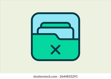 Delete Folder icon. icon related to UI elements. suitable for web site, app, user interfaces,element, printable etc. flat line icon style. simple vector design editable