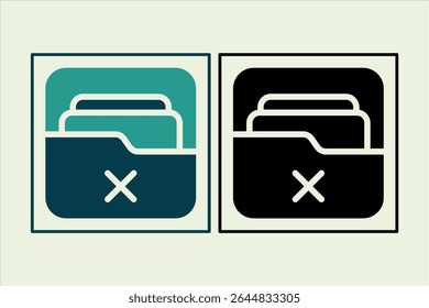Delete Folder icon. icon related to UI elements. suitable for web site, app, user interfaces,element, printable etc. solid icon style. simple vector design editable