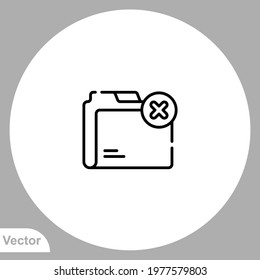 Delete folder icon sign vector,Symbol, logo illustration for web and mobile