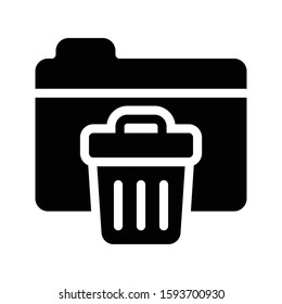 delete folder vector  glyph flat icon  
