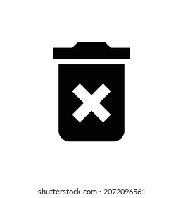 borrar para siempre Icono. Diseño de estilo plano aislado en un fondo blanco. Ilustración del vector