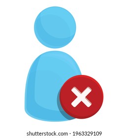 Delete forum user icon. Cartoon of Delete forum user vector icon for web design isolated on white background