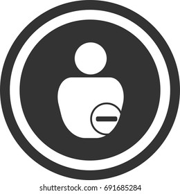 Delete friend , circle sign design