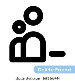 Delete Friend Icon. Designed in 24x24px artboard with 2px stroke thickness. Pixel perfect and scalable icon.