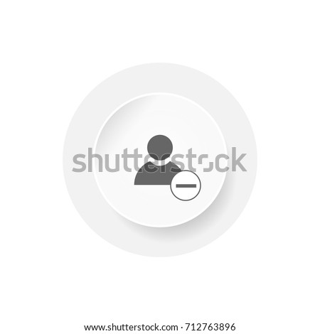 Delete friend icon isolated on white background. EPS10 vector illustration for button, banner, web, design element. People image with minus sign on round shape label. Flat icon in minimal style.