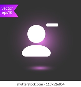 Delete friend vector icon. Remove member vector sign. Delete person social sign. User avatar sign. Man profile icon. EPS 10 flat symbol