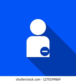Delete from friends icon with shadow , sign design