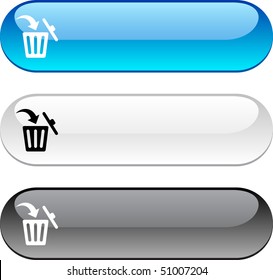 Delete glossy buttons. Three color version.