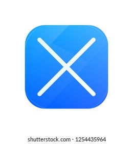 Delete glossy flat icon, cross symbol