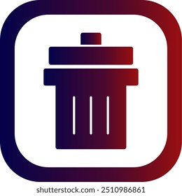 Excluir Gradiente De Glifo Design De Ícone De Vetor De Canto Arredondado