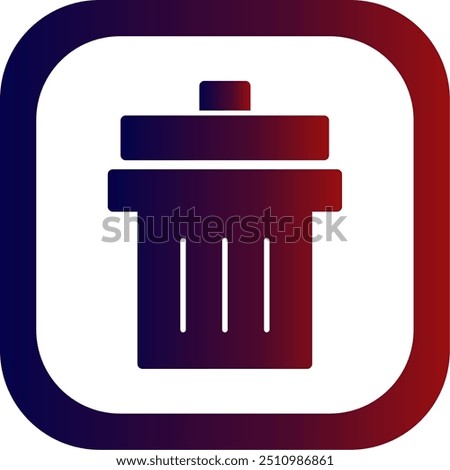 Delete Glyph Gradient Round Corner Vector Icon Design