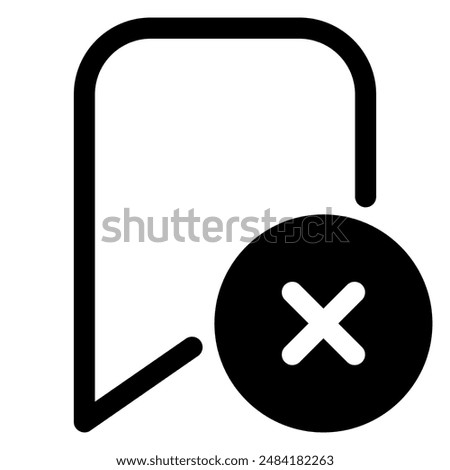 delete glyph icon isolated on white background