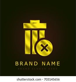 Delete golden metallic logo