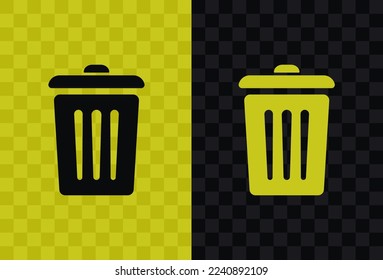 Delete, high quality vector silhouette icon. Delete icon silhouette isolated on dark and light transparent backgrounds, Delete symbol.