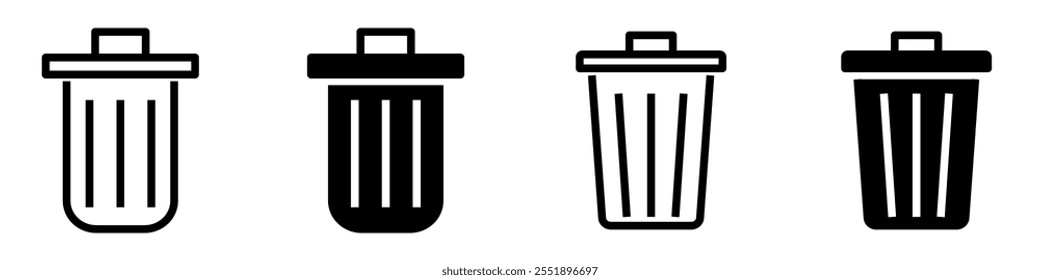 Delete Icon, Basket Icon. Trash bin icon vector. Carbage can symbol.