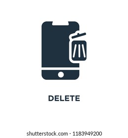 Delete icon. Black filled vector illustration. Delete symbol on white background. Can be used in web and mobile.