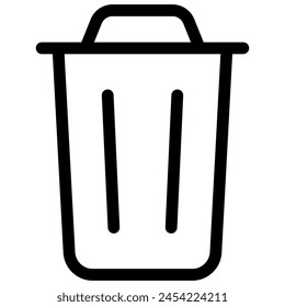 delete icon with black outline style