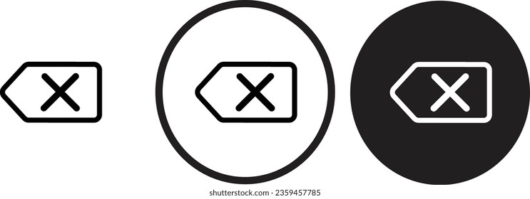 delete icon black outline for web site design 
and mobile dark mode apps 
Vector illustration on a white background