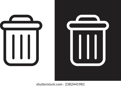Delete Icon in black and white background. Vector illustration, EPS10.