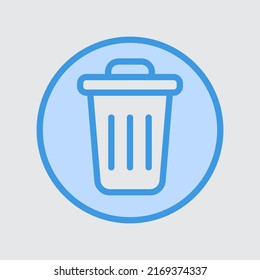 Delete icon in blue style about user interface, use for website mobile app presentation