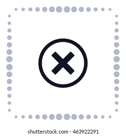 Delete icon in circle, web design element
