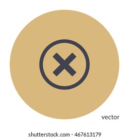 Delete icon in circle, web design element