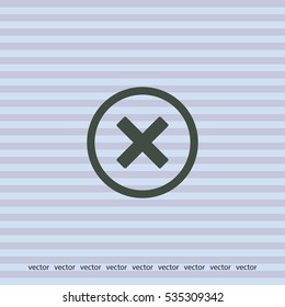 Delete icon in circle, web design element