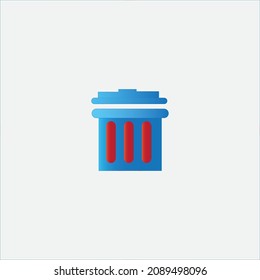 Delete icon and clip art trashcan clip art dustbin symbol in gradient fill colors