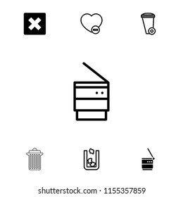 Delete icon. collection of 7 delete filled and outline icons such as cancel, trash bin. editable delete icons for web and mobile.