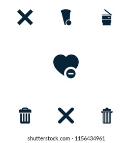 Delete icon. collection of 7 delete filled icons such as minus favorite, cancel. editable delete icons for web and mobile.