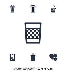 Delete icon. collection of 7 delete filled icons such as trash bin. editable delete icons for web and mobile.