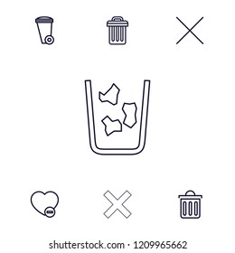 Delete icon. collection of 7 delete outline icons such as trash bin, minus favorite. editable delete icons for web and mobile.