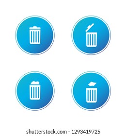 Delete icon collection , Trash can, Recycle bin set, Garbage sign isolated on white background. Can be used for Web site, UI, apps. presentations.
